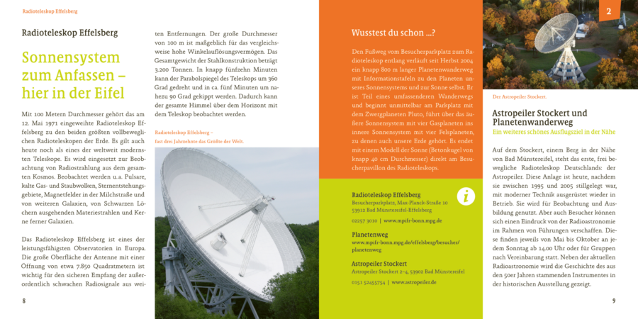 Eifel-Ausflüge für Eltern und Kinder, Entdecke deine Eifel, Vorschau Seite 8 und Seite 9,