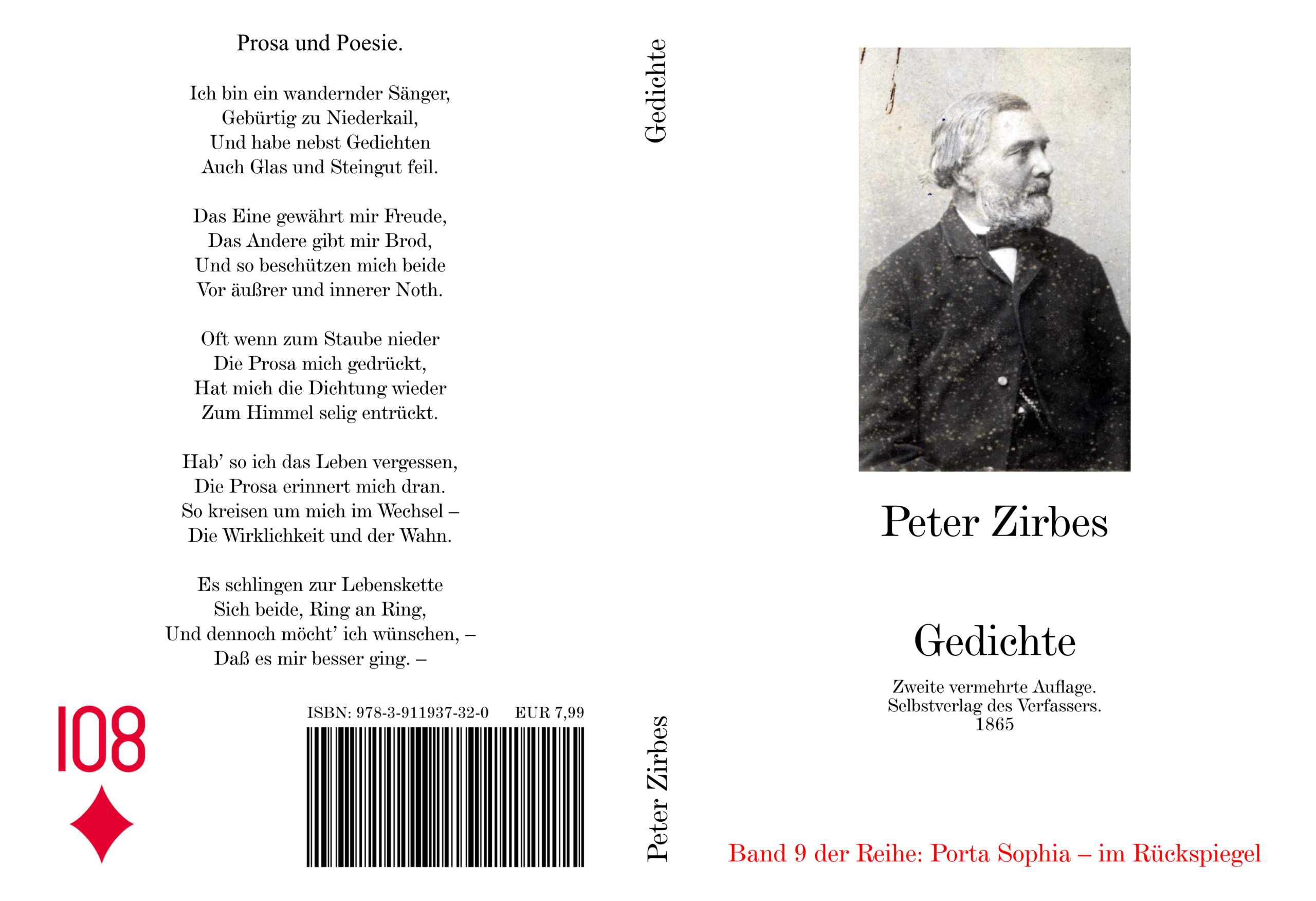Vorder- und Rückseite des E-Book-Covers des Buchs "Gedichte von PeterZirbes".
