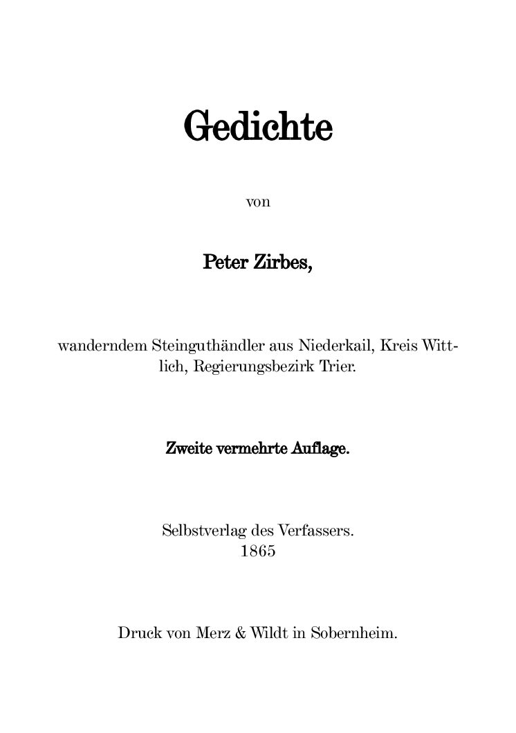Gedichte von Peter Zirbes – Bild 3