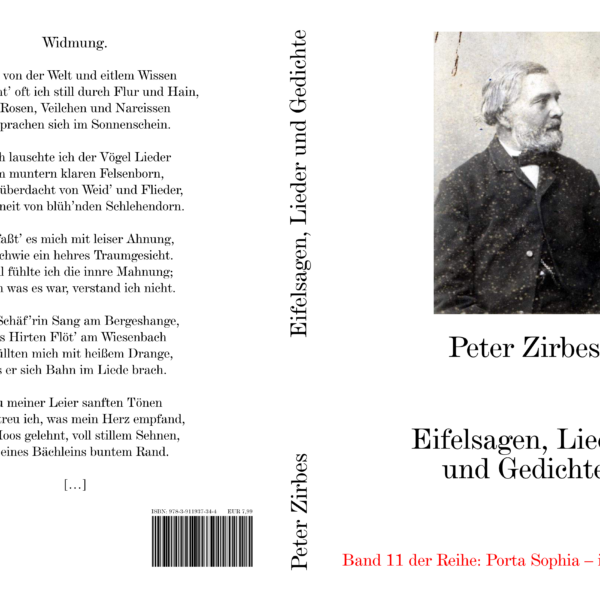 Cover des E-Books "Eifelsagen-Lieder-und-Gedichte" von Peter Zirbes aus dem Jahre 1891.