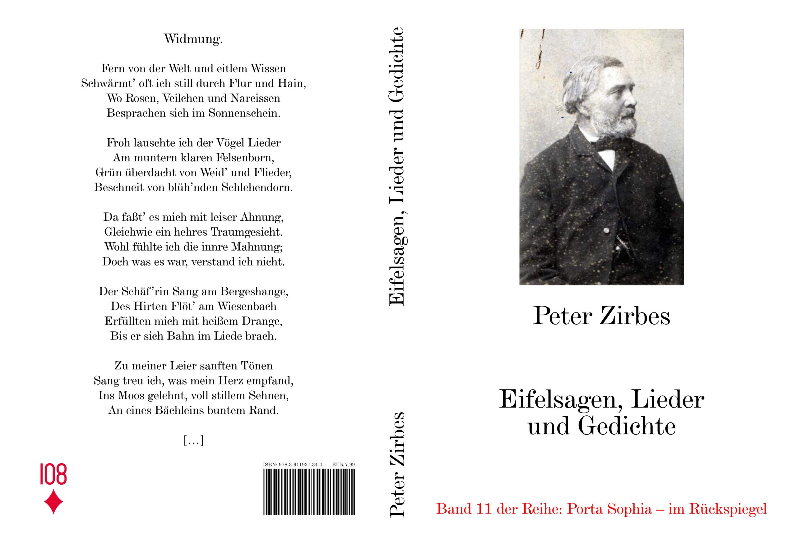 Cover des E-Books "Eifelsagen-Lieder-und-Gedichte" von Peter Zirbes aus dem Jahre 1891.