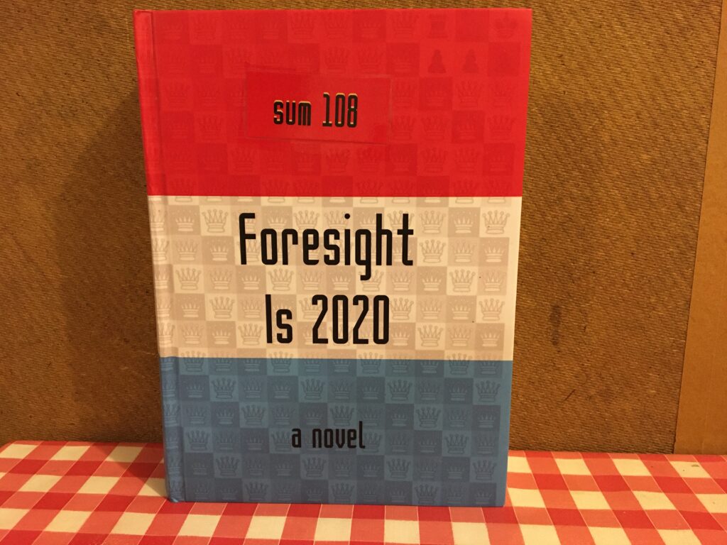 Picture of the "Foresight Is 2020" front cover on the author's kitchen table.
